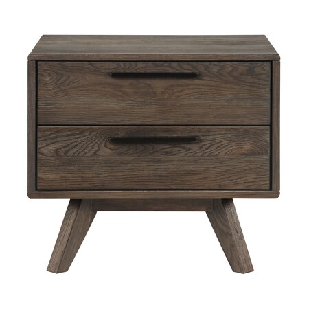 Armen Living Astoria Oak 2 Drawer Nightstand LCAHLADG